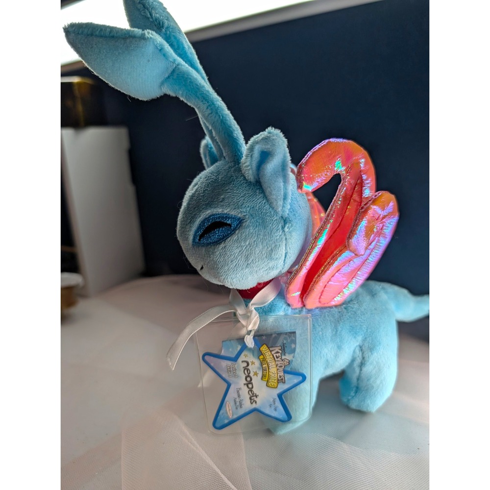 JAKKS Pacific Neopets Faerie Aisha Blue Plush w/ Pink Iridescent Wings 2008